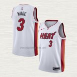 Maglia Dwyane Wade NO 3 Miami Heat Association 2021-22 Bianco