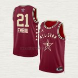 Maglia Joel Embiid NO 21 Philadelphia 76ers All Star 2024 Rosso