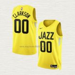Maglia Jordan Clarkson NO 00 Utah Jazz Icon 2022-23 Giallo