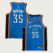 Maglia Kevin Durant NO 35 Oklahoma City Thunder Icon Blu