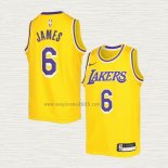 Maglia LeBron James NO 6 Bambino Los Angeles Lakers Icon 2022-23 Giallo