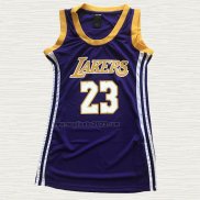 Maglia Lebron James NO 23 Donna Los Angeles Lakers Viola