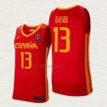 Maglia Marc Gasol NO 13 Spagna 2019 FIBA Basketball World Cup Rosso