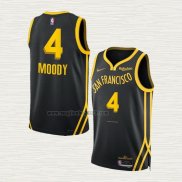 Maglia Moses Moody NO 4 Golden State Warriors Citta 2023-24 Nero