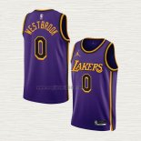 Maglia Russell Westbrook NO 0 Los Angeles Lakers Statement 2022-23 Viola