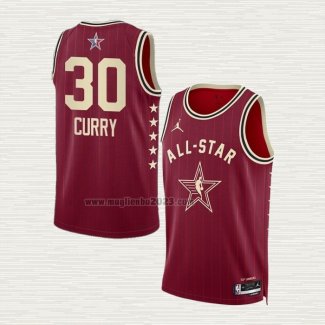 Maglia Stephen Curry NO 30 Golden State Warriors All Star 2024 Rosso