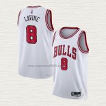 Maglia Zach Lavine NO 8 Chicago Bulls Association 2021 Bianco