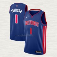 Maglia Allen Iverson NO 1 Detroit Pistons Icon Blu