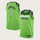 Maglia Anthony Edwards NO 1 Minnesota Timberwolves Statement 2020-21 Verde
