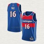 Maglia Anthony Gill NO 16 Washington Wizards Citta 2021-22 Blu