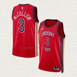Maglia CJ McCollum NO 3 New Orleans Pelicans Statement 2023-24 Rosso