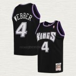 Maglia Chris Webber NO 4 Sacramento Kings Mitchell & Ness 2000-01 Nero