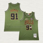 Maglia Dennis Rodman NO 91 Chicago Bulls Mitchell & Ness 1997-98 Verde