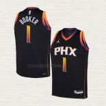 Maglia Devin Booker NO 1 Bambino Phoenix Suns Statement 2022-23 Nero