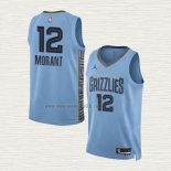Maglia Ja Morant NO 12 Memphis Grizzlies Statement 2022-23 Blu
