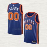 Maglia Jacob Toppin NO 00 New York Knicks Citta 2023-24 Blu