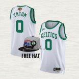 Maglia Jayson Tatum NO 0 Boston Celtics 75th Anniversary 2022 NBA Finals Bianco