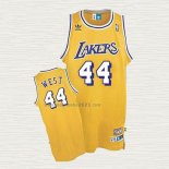 Maglia Jerry West NO 44 Los Angeles Lakers Throwback Giallo