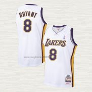 Maglia Kobe Bryant NO 8 Los Angeles Lakers Mitchell & Ness 2003-04 Bianco