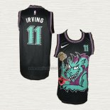 Maglia Kyrie Irving NO 11 Brooklyn Nets Swamp Dragon Nero