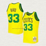 Maglia Larry Bird NO 33 Boston Celtics Mitchell & Ness 1985-86 Giallo