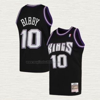 Maglia Mike Bibby NO 10 Sacramento Kings Mitchell & Ness 2001-02 Nero