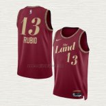 Maglia Ricky Rubio NO 13 Cleveland Cavaliers Citta 2023-24 Rosso