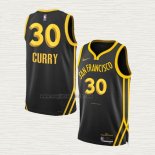 Maglia Stephen Curry NO 30 Golden State Warriors Citta 2023-24 Nero