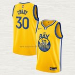Maglia Stephen Curry NO 30 Golden State Warriors Statement Or