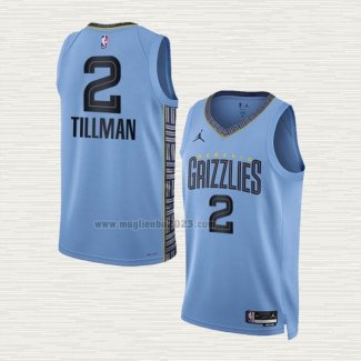 Maglia Xavier Tillman NO 2 Memphis Grizzlies Statement 2022-23 Blu