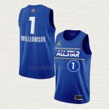 Maglia Zion Williamson NO 1 New Orleans Pelicans All Star 2021 Blu