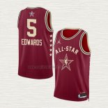 Maglia Anthony Edwards NO 5 Minnesota Timberwolves All Star 2024 Rosso