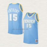 Maglia Carmelo Anthony NO 15 Denver Nuggets Mitchell & Ness 2003-04 Blu