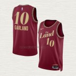 Maglia Darius Garland NO 10 Cleveland Cavaliers Citta 2023-24 Rosso