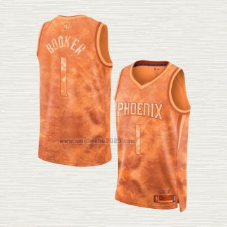 Maglia Devin Booker NO 1 Phoenix Suns Select Series 2023 Arancione