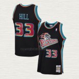 Maglia Grant Hill NO 33 Detroit Pistons Mitchell & Ness 1998-99 Nero