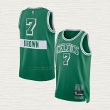 Maglia Jaylen Brown NO 7 Boston Celtics Citta 2021-22 Verde