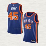 Maglia Jericho Sims NO 45 New York Knicks Citta 2023-24 Blu