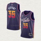 Maglia Kevin Durant NO 35 Phoenix Suns Citta 2023-24 Viola