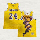 Maglia Kobe Bryant NO 24 Los Angeles Lakers Mamba Giallo