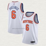 Maglia Kristaps Porzingis NO 6 New York Knicks Association Bianco