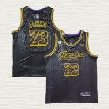Maglia LeBron James NO 23 Los Angeles Lakers Crenshaw Black Mamba Nero