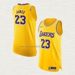 Maglia LeBron James NO 23 Los Angeles Lakers Icon Autentico Giallo