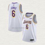 Maglia LeBron James NO 6 Los Angeles Lakers Association 2021-22 Bianco