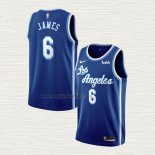 Maglia LeBron James NO 6 Los Angeles Lakers Classic 2021-22 Blu