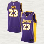 Maglia Lebron James NO 23 Los Angeles Lakers Statement 2018 Viola