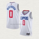 Maglia Russell Westbrook NO 0 Los Angeles Clippers Association 2022-23 Bianco