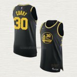 Maglia Stephen Curry NO 30 Golden State Warriors Citta Autentico 2021-22 Nero