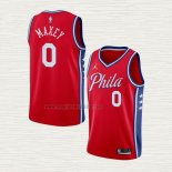 Maglia Tyrese Maxey NO 0 Philadelphia 76ers Statement 2020-21 Rosso