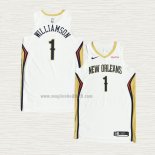 Maglia Zion Williamson NO 1 New Orleans Pelicans Association Autentico 2020-21 Bianco
